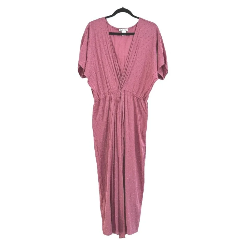 Dippin Daisys Womens Mauve Swiss Dot‎ V-Neck Maxi Dress EX1827JDCOD Pink Large